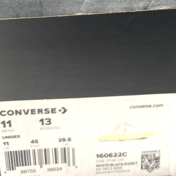 Converse 🔥SALE!🔥160622C One Star OX White Black Egret Canvas Sneaker Mens Size - Picture 10 of 10
